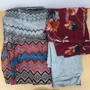 Womens Scarf Lot Grey Floral Print Infinity Scarves Cachet Viscose‎